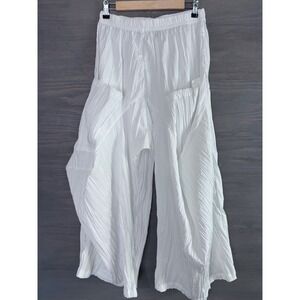 DRESS TO KILL‎ Harem Wide Leg Pant Barrel Latern Balloon Size 1 White Crinkle
